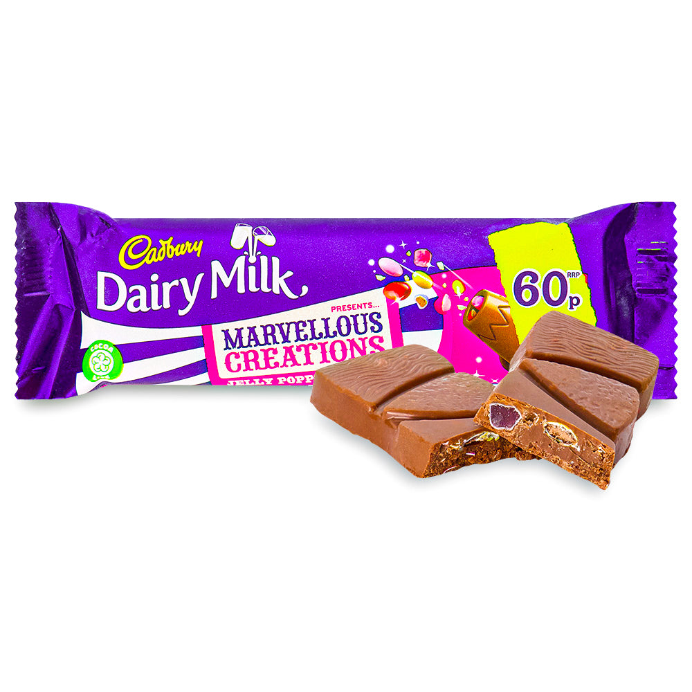 Cadbury Marvellous Creations Jelly Popping Candy Chocolate Bar 47g
