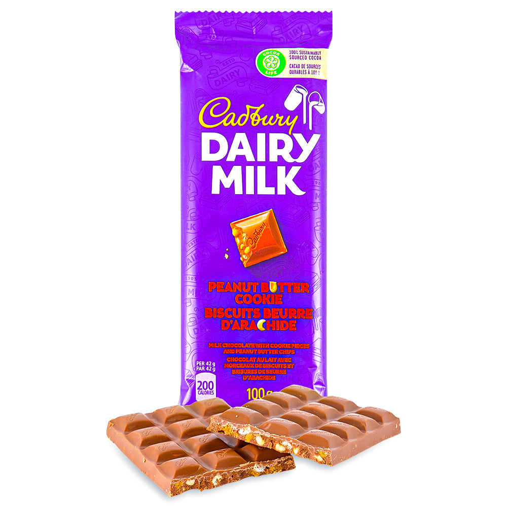Cadbury Dairy Milk Peanut Butter Cookie Chocolate Bar 100g Cadbury Canada
