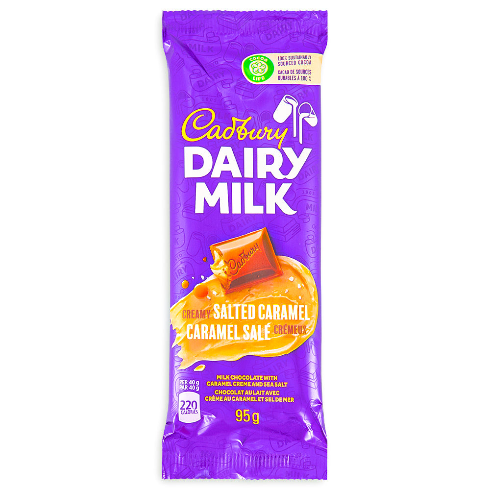 Cadbury Dairy Milk Creamy Salted Caramel Bars 95g Front