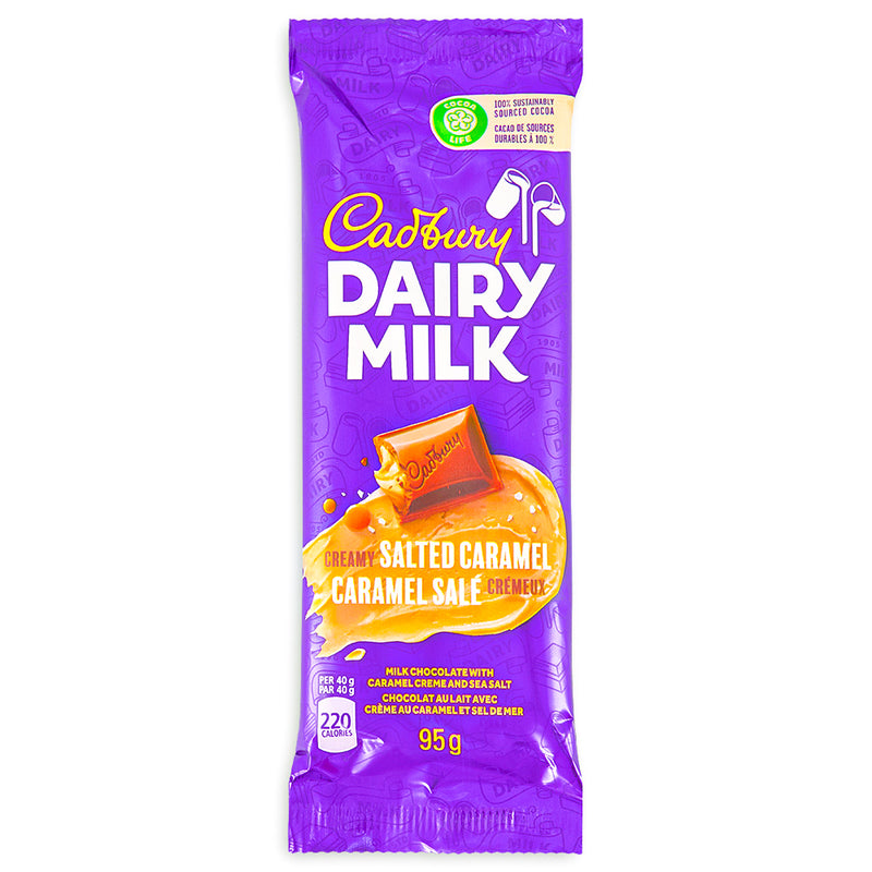 Cadbury Dairy Milk Creamy Salted Caramel Bars 95g Front