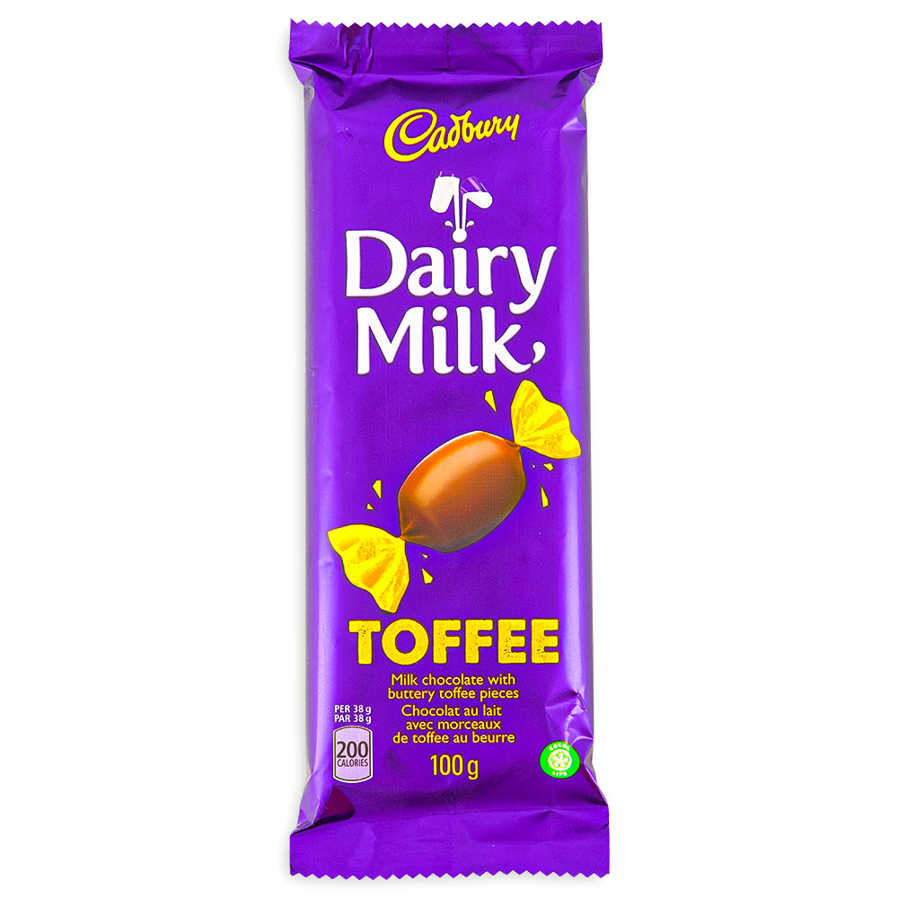 Cadbury Dairy Milk Toffee Chocolate Bar 100g Cadbury Canada Front
