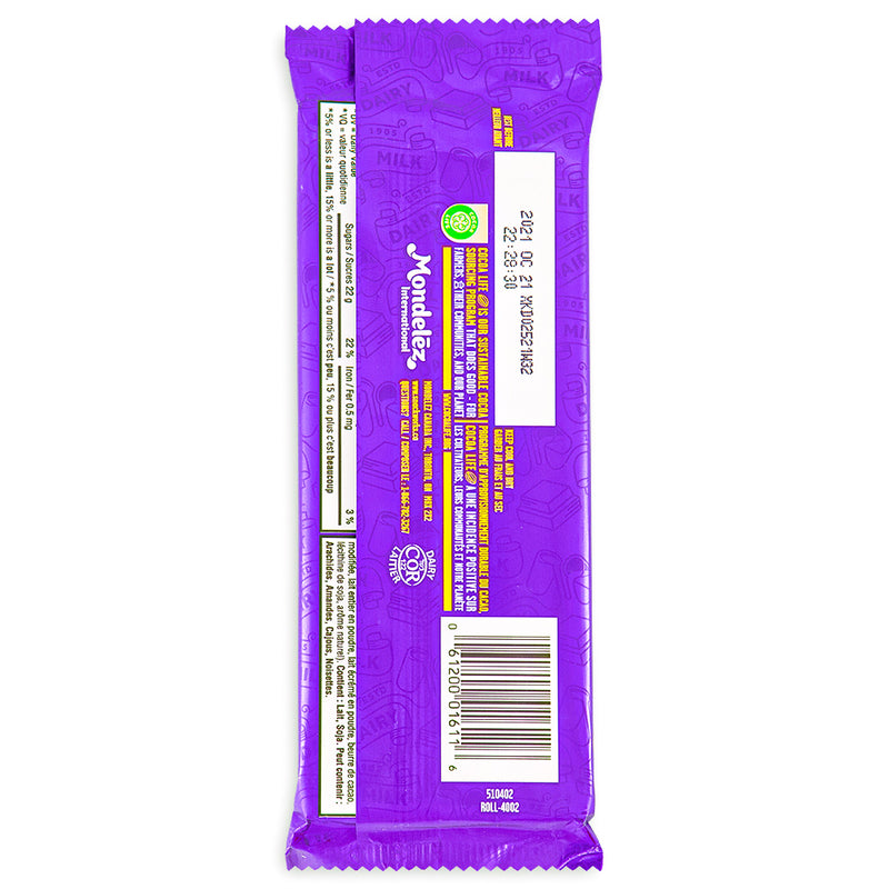 Cadbury Dairy Milk Smooth Vanilla Creme Bar 95g Back