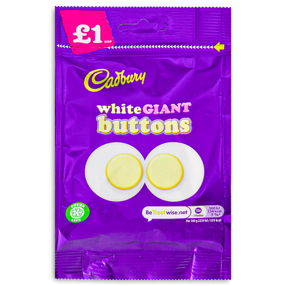 Cadbury White Buttons Bag 95g Front