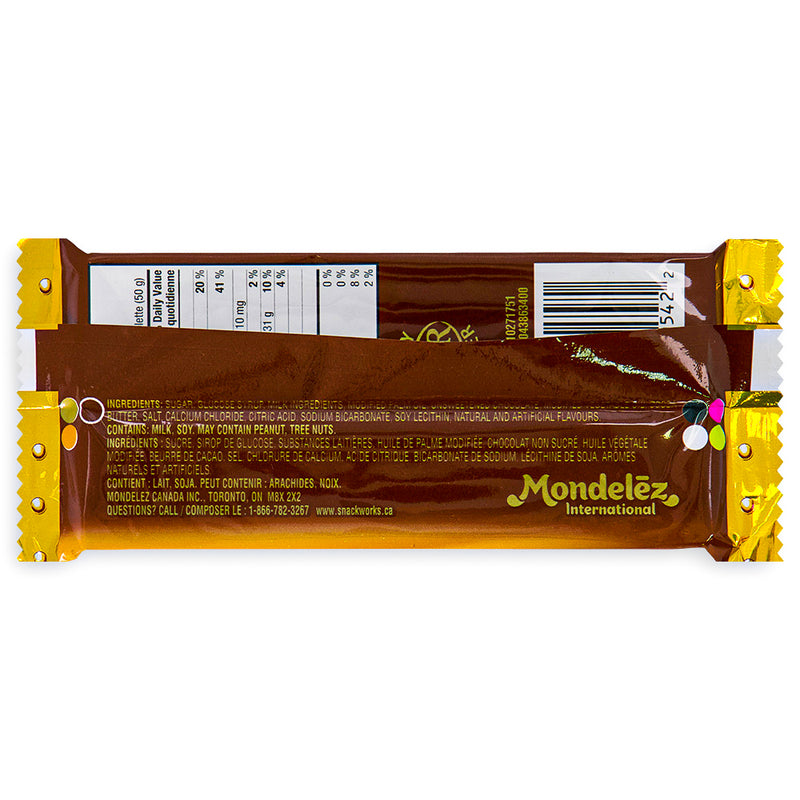 Caramilk  52g Canadian Chocolate Bars - Cadbury Canada Back