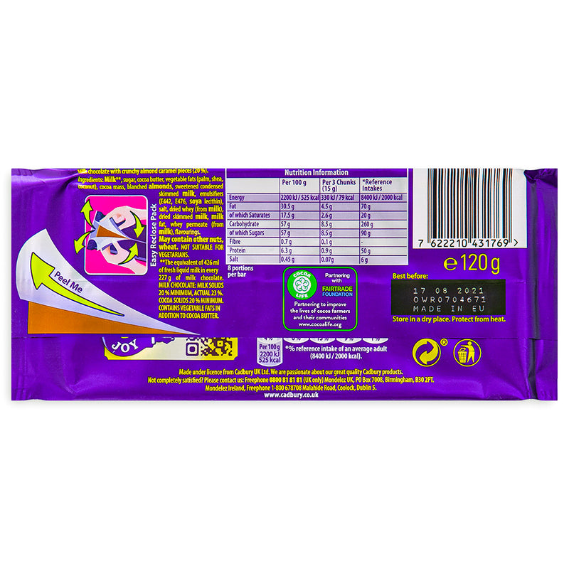 Cadbury Dairy Milk Daim UK 120g Back