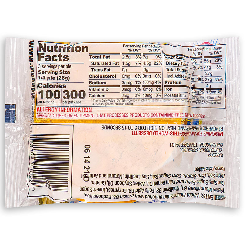 Moon Pie Double Decker Banana Marshmallow Sandwich 78g Back Ingredients