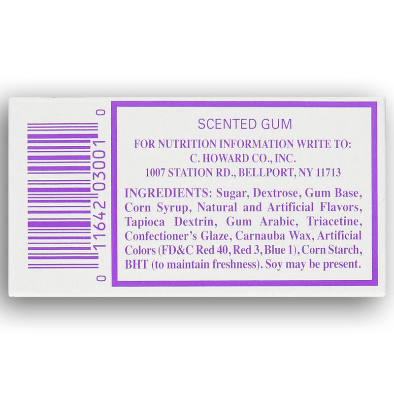 Choward's Scented Gum Back Ingredients
