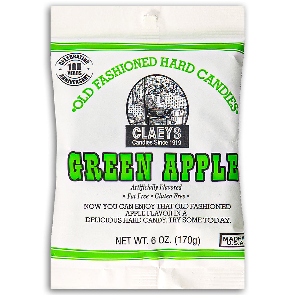 Claeys Green Apple Old Fashioned Hard Candies 170g Front