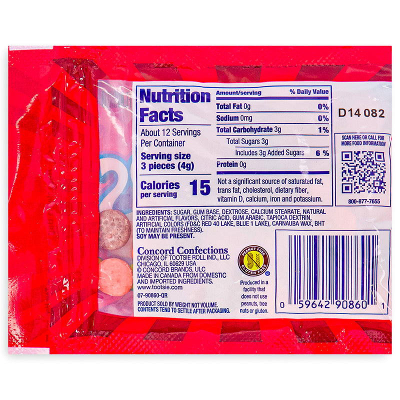 Razzles Berry Mix Candy 45 g Back
