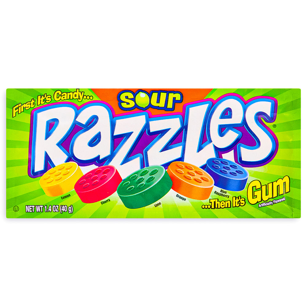 Razzles Sour Candy 1.4 oz. Front