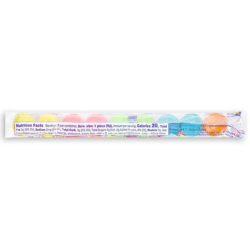Cry Baby Sour Gumballs 9 PC Tube 47 g Back Ingredients