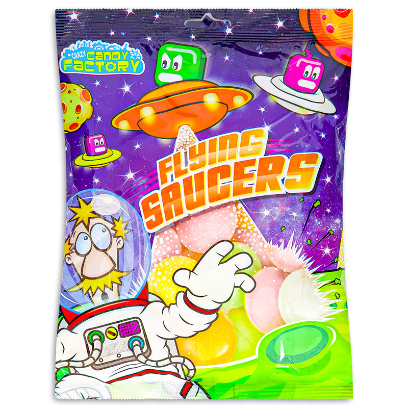 Crazy Candy Factory Flying Saucers UK 47g Front