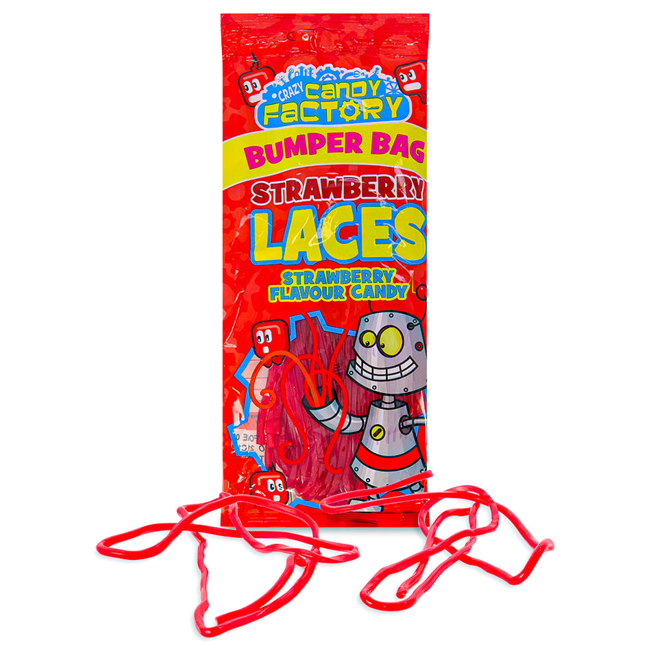 Crazy Candy Factory Strawberry Laces UK Front