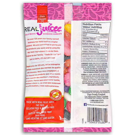 Dare RealJuicee Jelly Beans Candy 250g Back