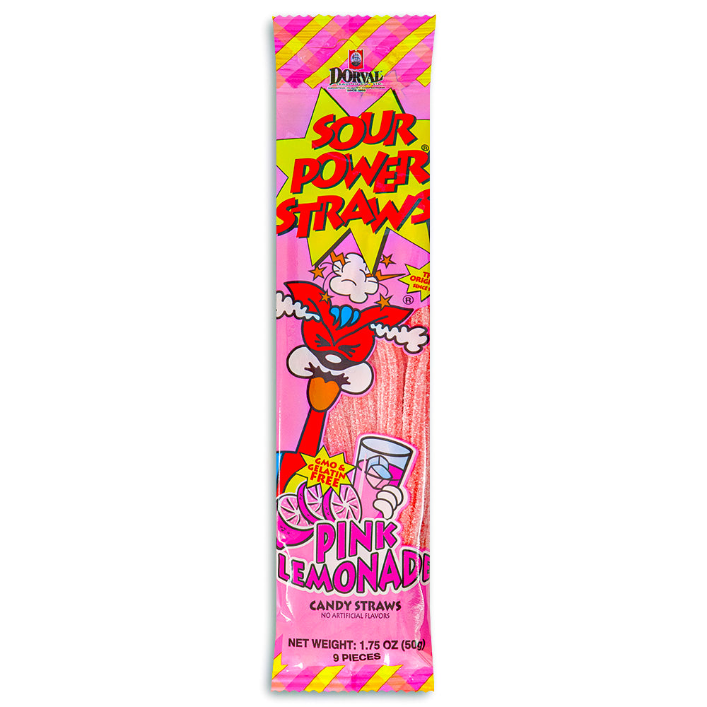 Sour Power Straws Pink Lemonade 1.75oz Front