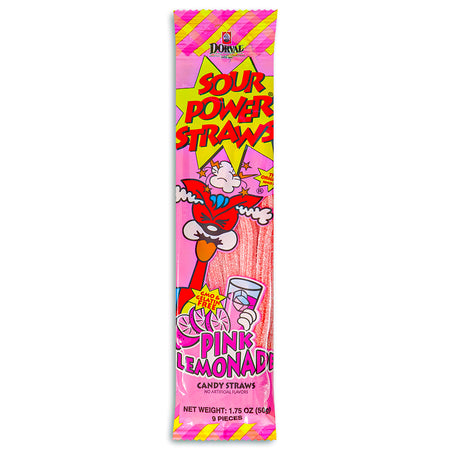 Sour Power Straws Pink Lemonade 1.75oz Front