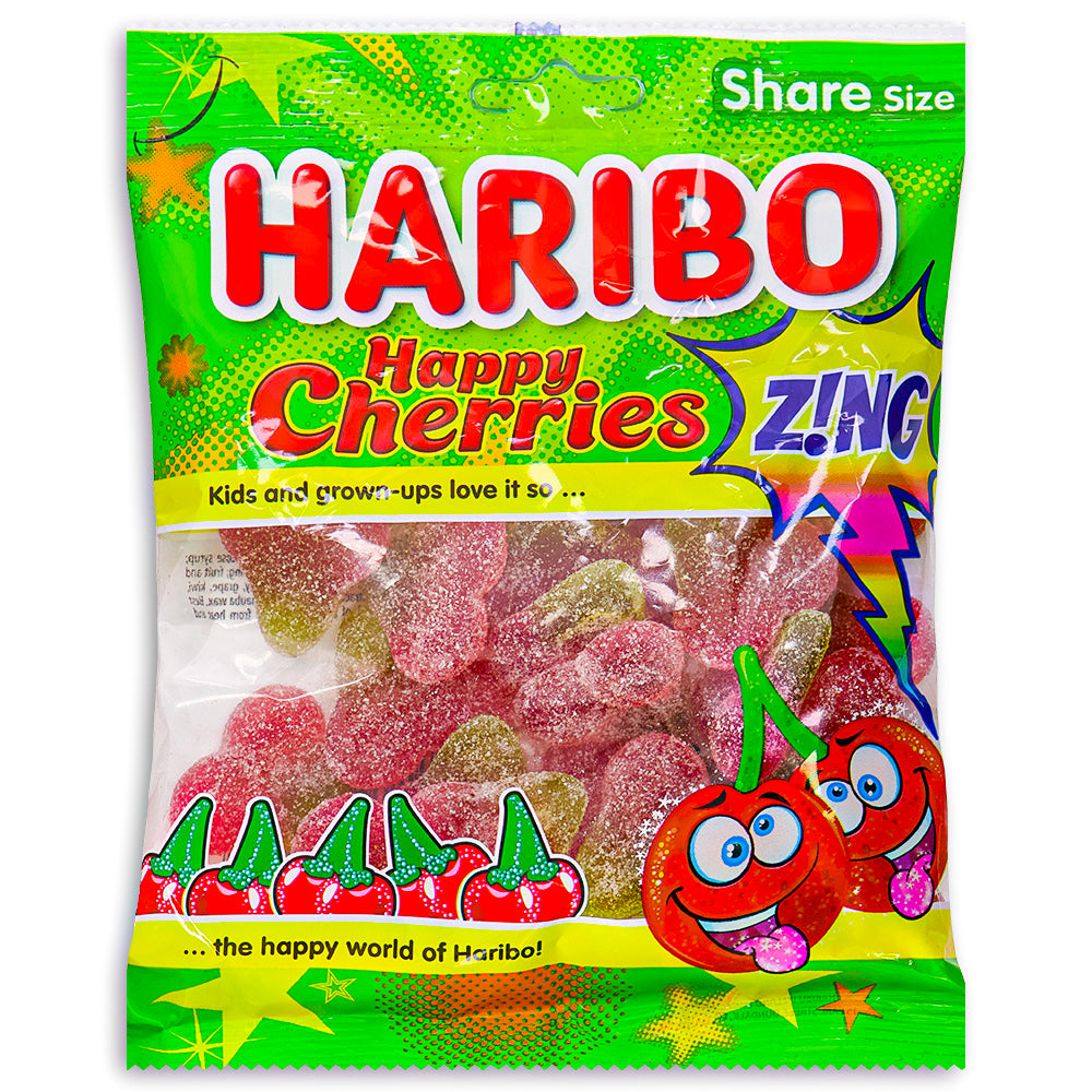 Haribo Happy Cherries Zing UK 160g Front
