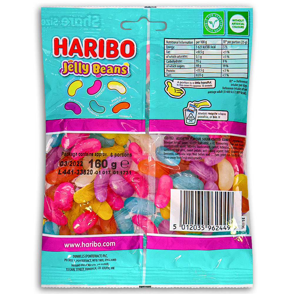 Haribo Jelly Beans UK 160g Back