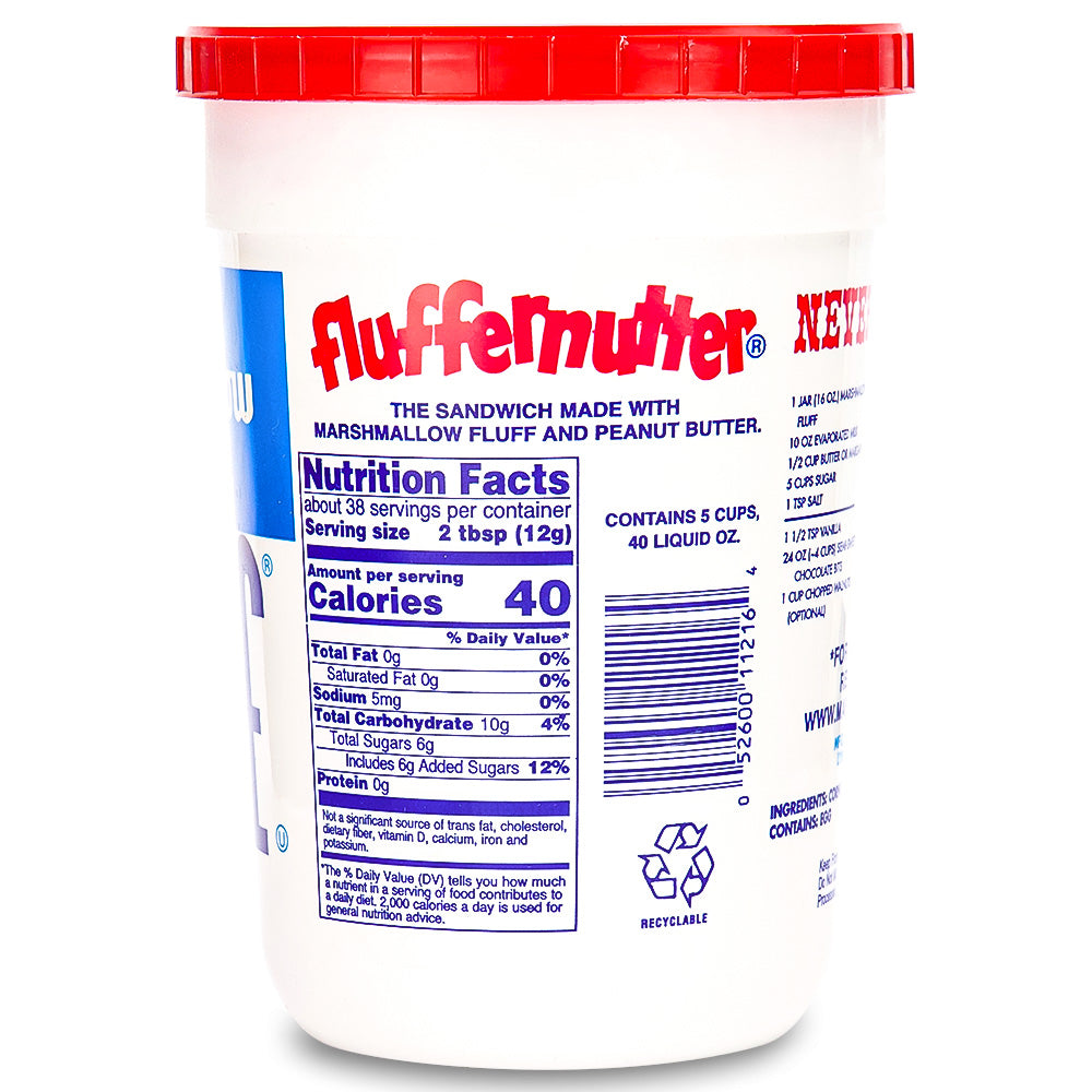 Marshmallow Fluff 16oz Back ingredients
