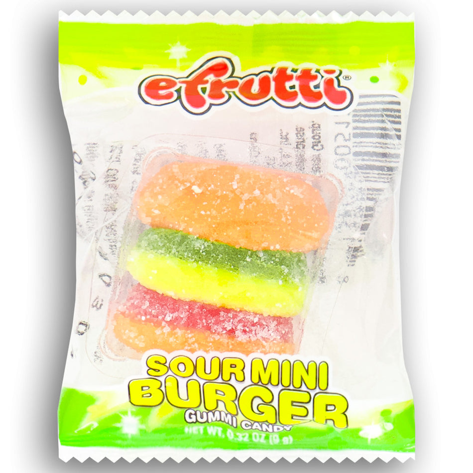efrutti Gummi Sour Burger Candy 9g Front