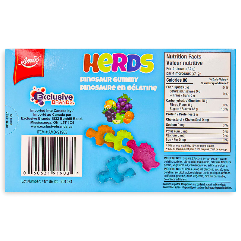 Herds Dinosaur Gummy 96g Back