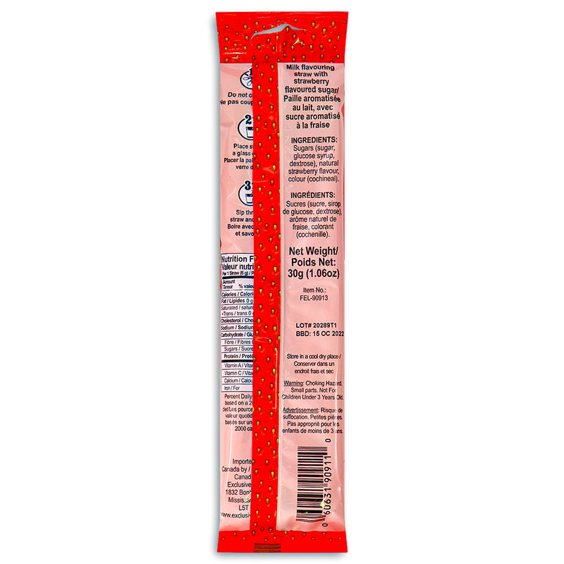 Quick Milk Magic Sipper Strawberry Straws 36g Back