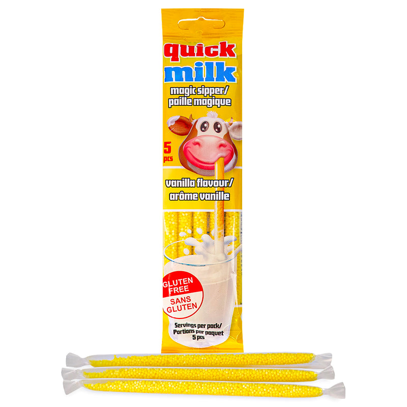 Quick Milk Magic Sipper Vanilla Straws 36g Candy Funhouse