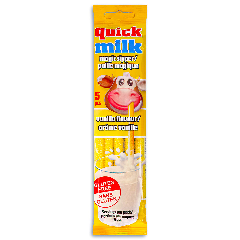 Quick Milk Magic Sipper Vanilla Straws 36g Front