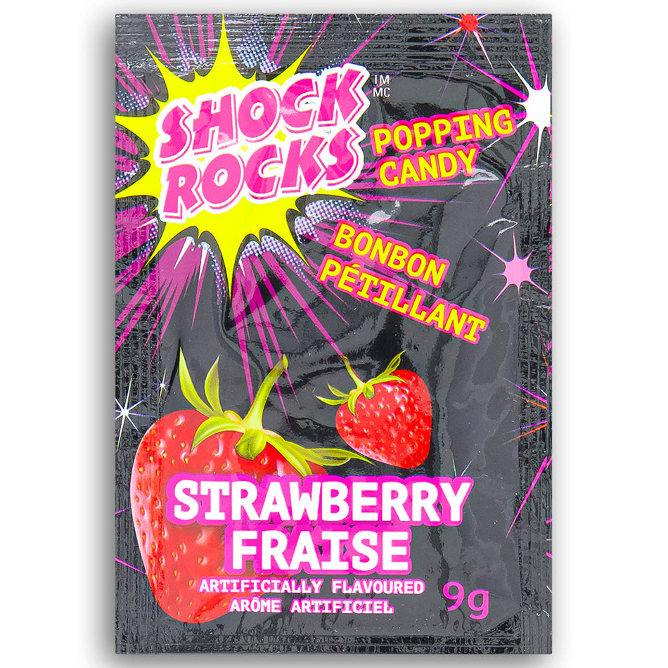 Shock Rocks Popping Candy Strawberry 9g Front