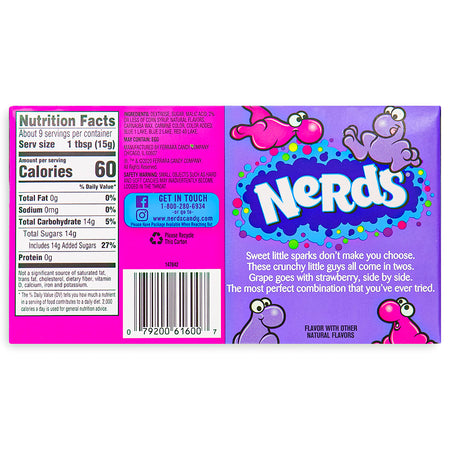 Nerds Candy Strawberry & Grape Theater Pack 5oz Back