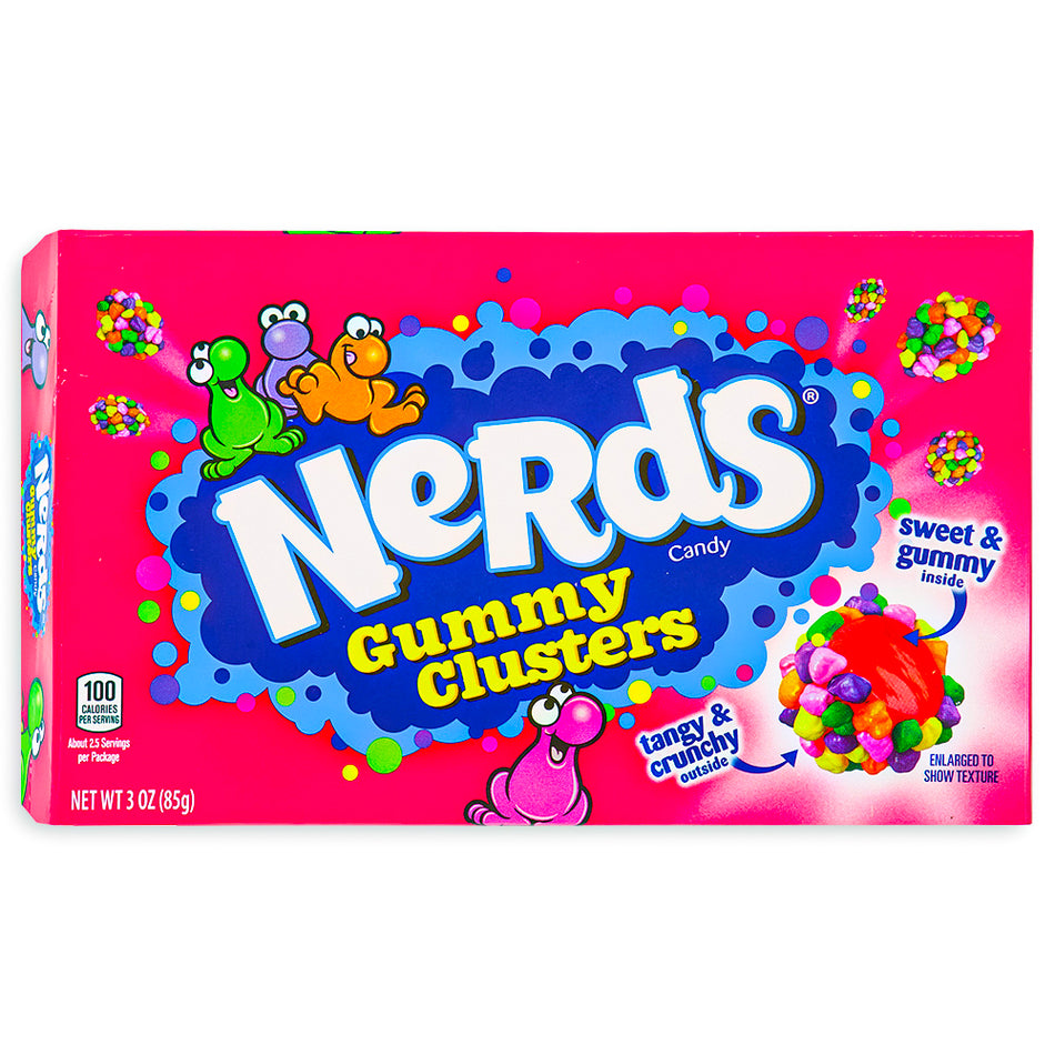 Nerds Gummy Clusters Theater Bo 3oz Front Wonka Candy