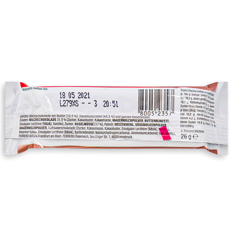 Ferrero Duplo ChocNut 26g Back