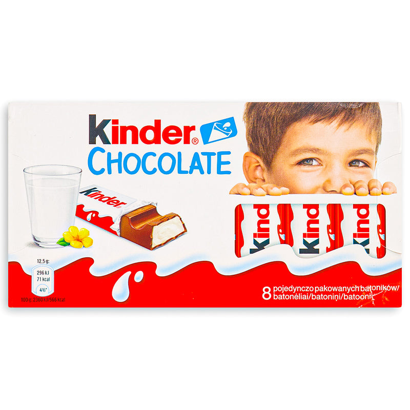 Kinder Chocolate 8 Bars 100g Front