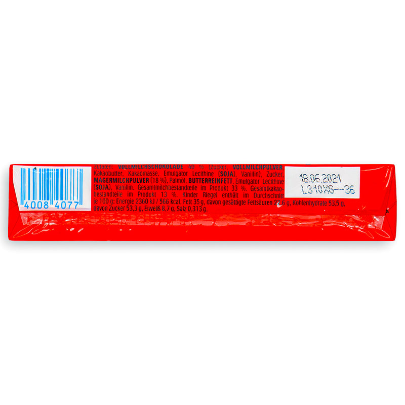 Kinder Riegel 21g Back