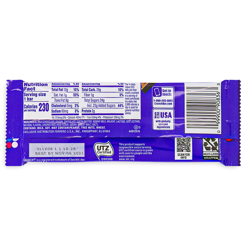 Crunch Bar 1.55 oz. Back