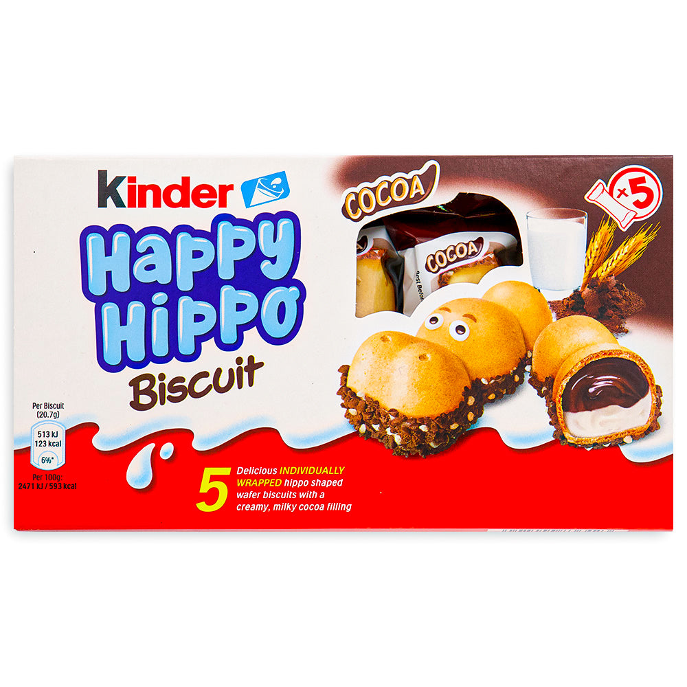 Kinder Happy Hippo Cocoa Cream Biscuits 5 PACK 103.5g Front