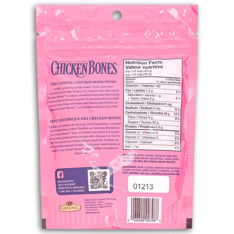 Ganong Chicken Bones 180g Back Ingredients