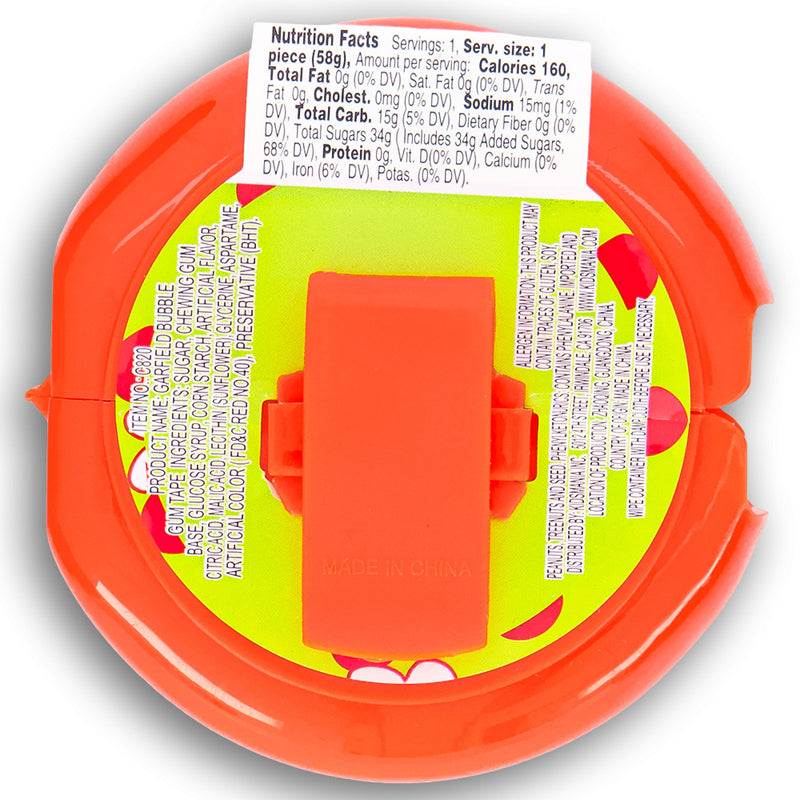 Kidsmania Garfield Bubble Gum Tape 58g Back Ingredients