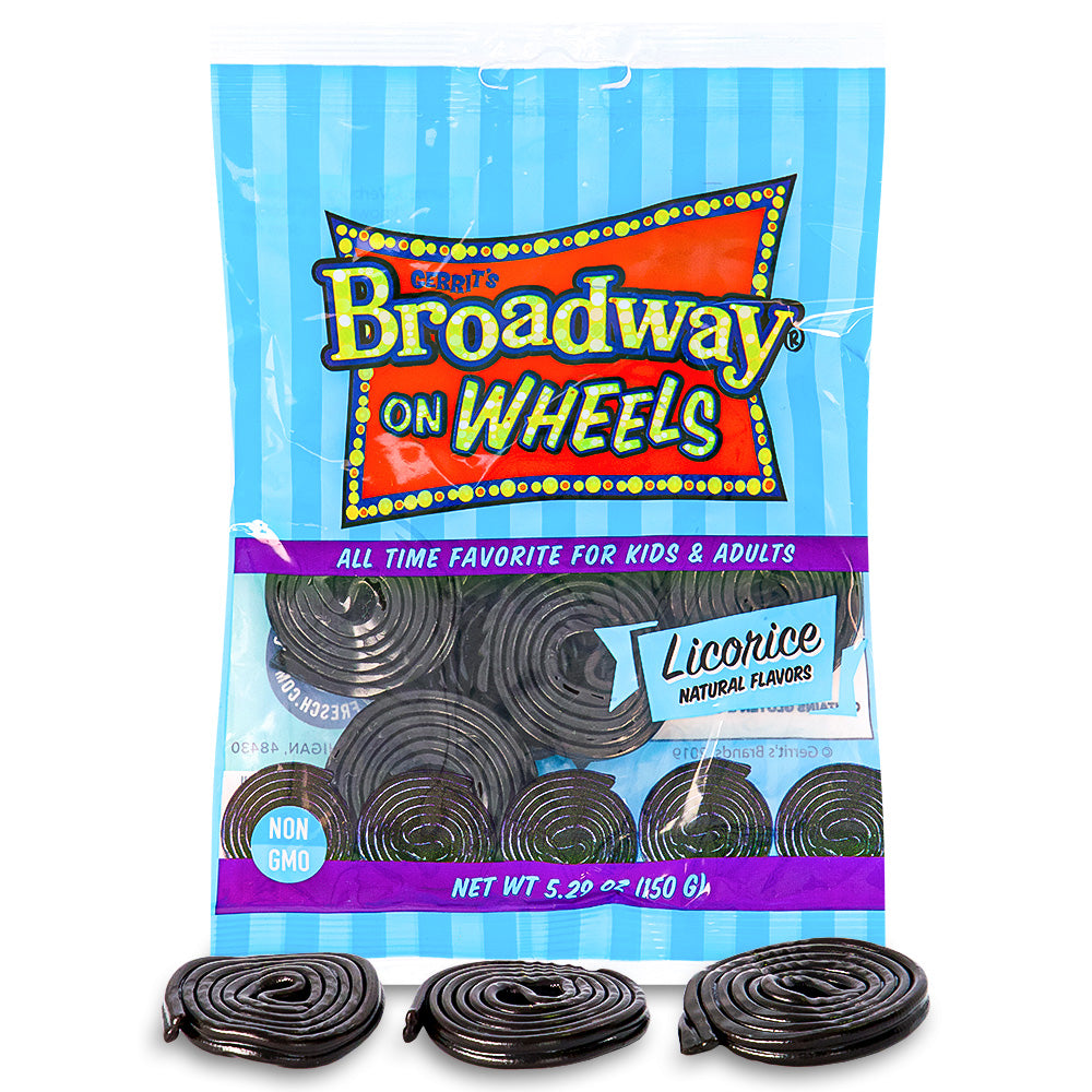 Broadway Black Licorice Wheels - 8.8 POUNDS Bulk Bag - FREE SHIPPING
