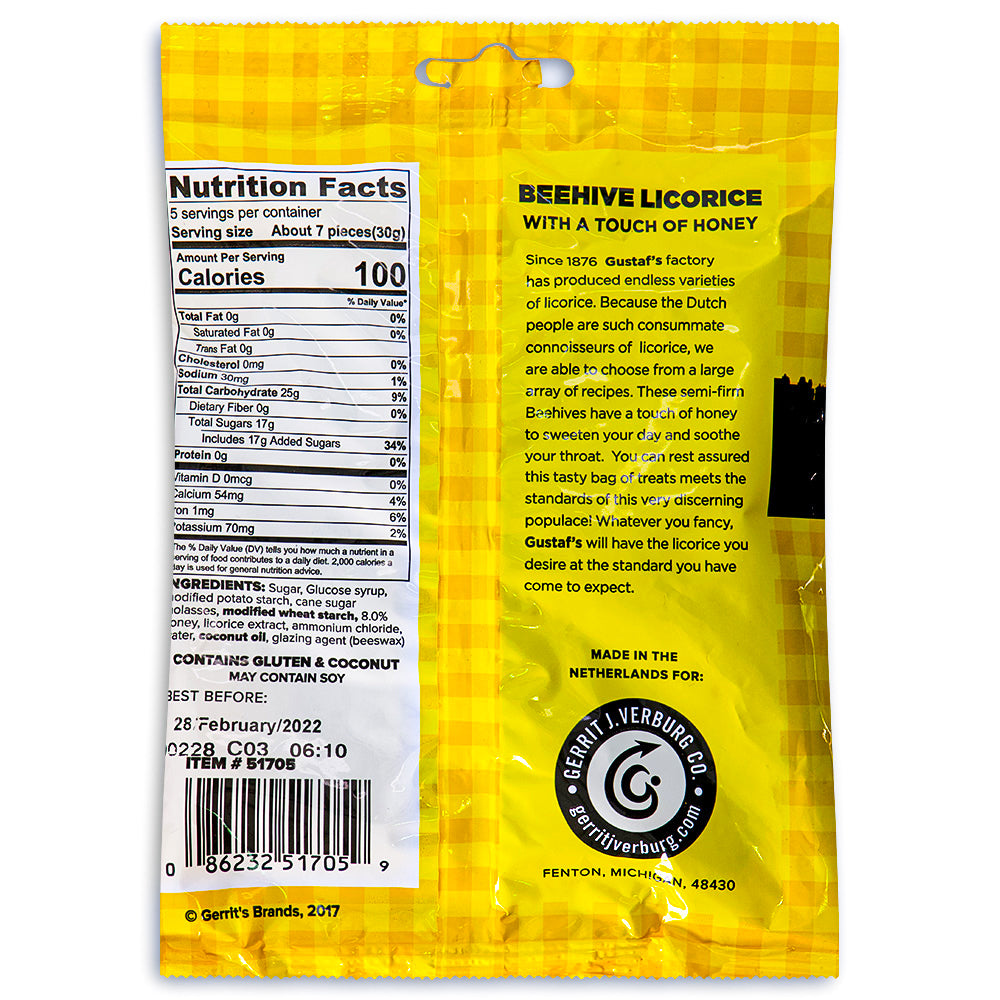 Gustaf's Dutch Licorice Beehive Candy Back