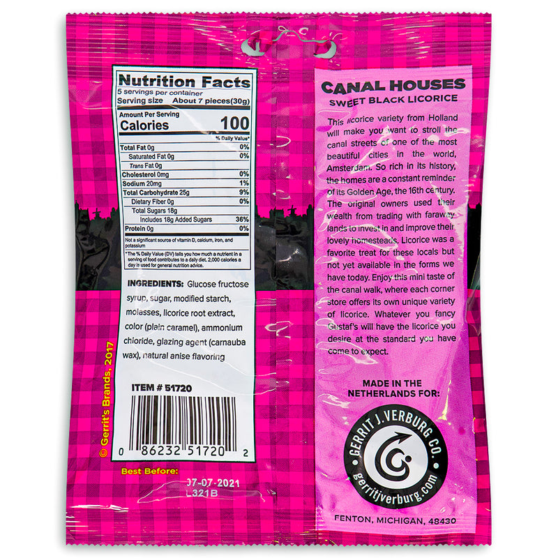 Gustaf's Dutch Licorice Canal Houses 5.29oz Back