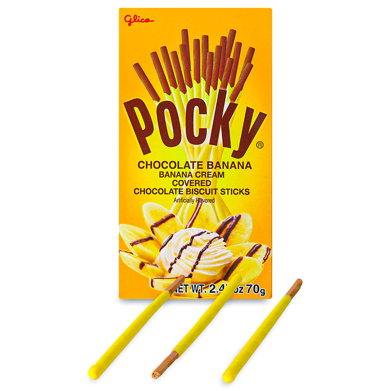 Glico Pocky Cream Coated Biscuit Sticks Chocolate Banana 2.47oz