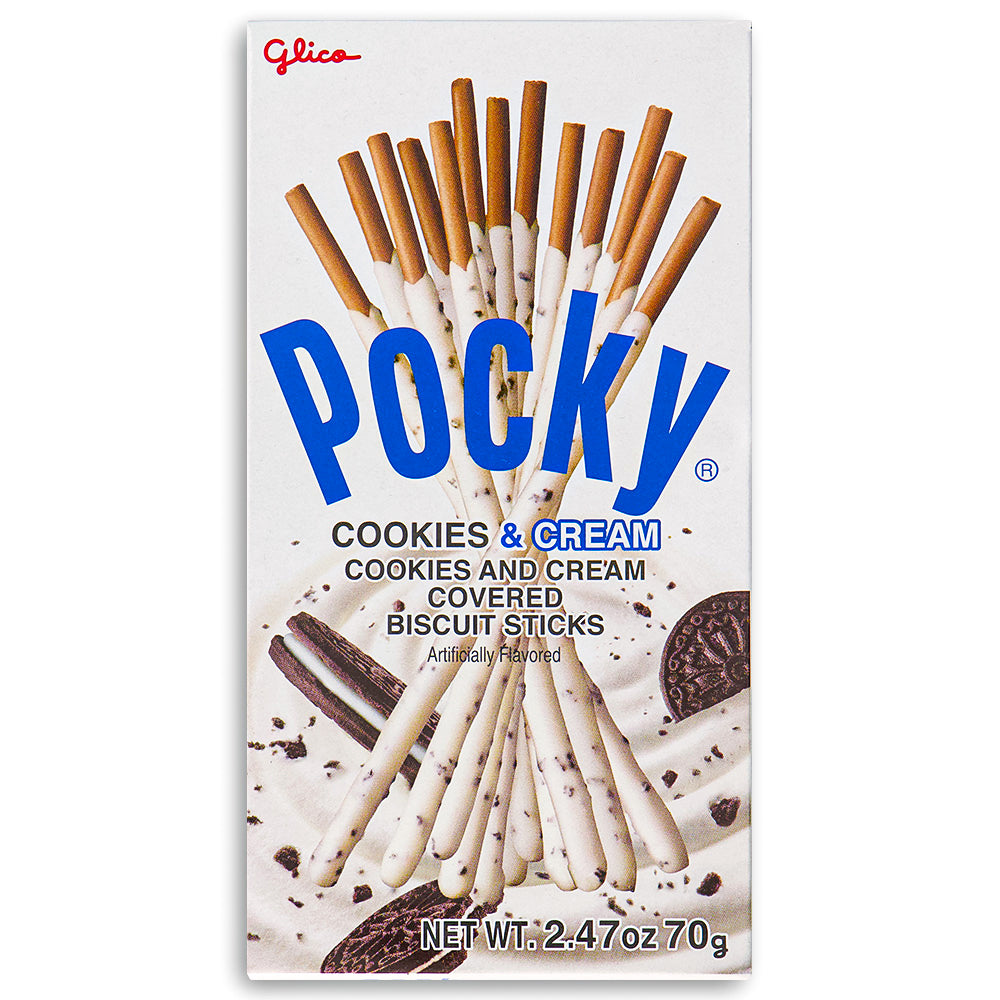 Glico Pocky Cream Coated Biscuit Sticks Cookies & Cream 2.47oz Front