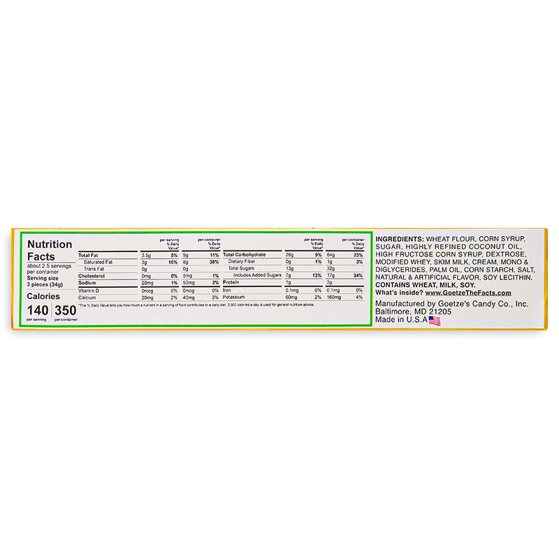 Goetze's Original Caramel Creams Theater Pack 3oz Back