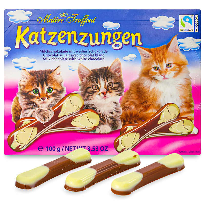 Katzenzungen (Cat Tongues) Milk and White Chocolate 100g