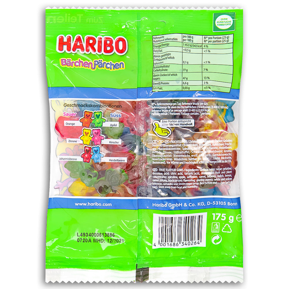 Haribo Barchen Parcnen  175g Back Ingredients
