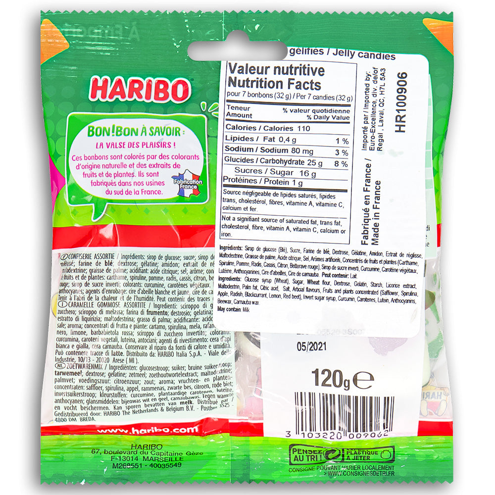 Haribo Polka 120g Back Ingredients