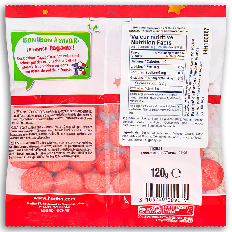 Haribo Tagada Red 120g Back Ingredients