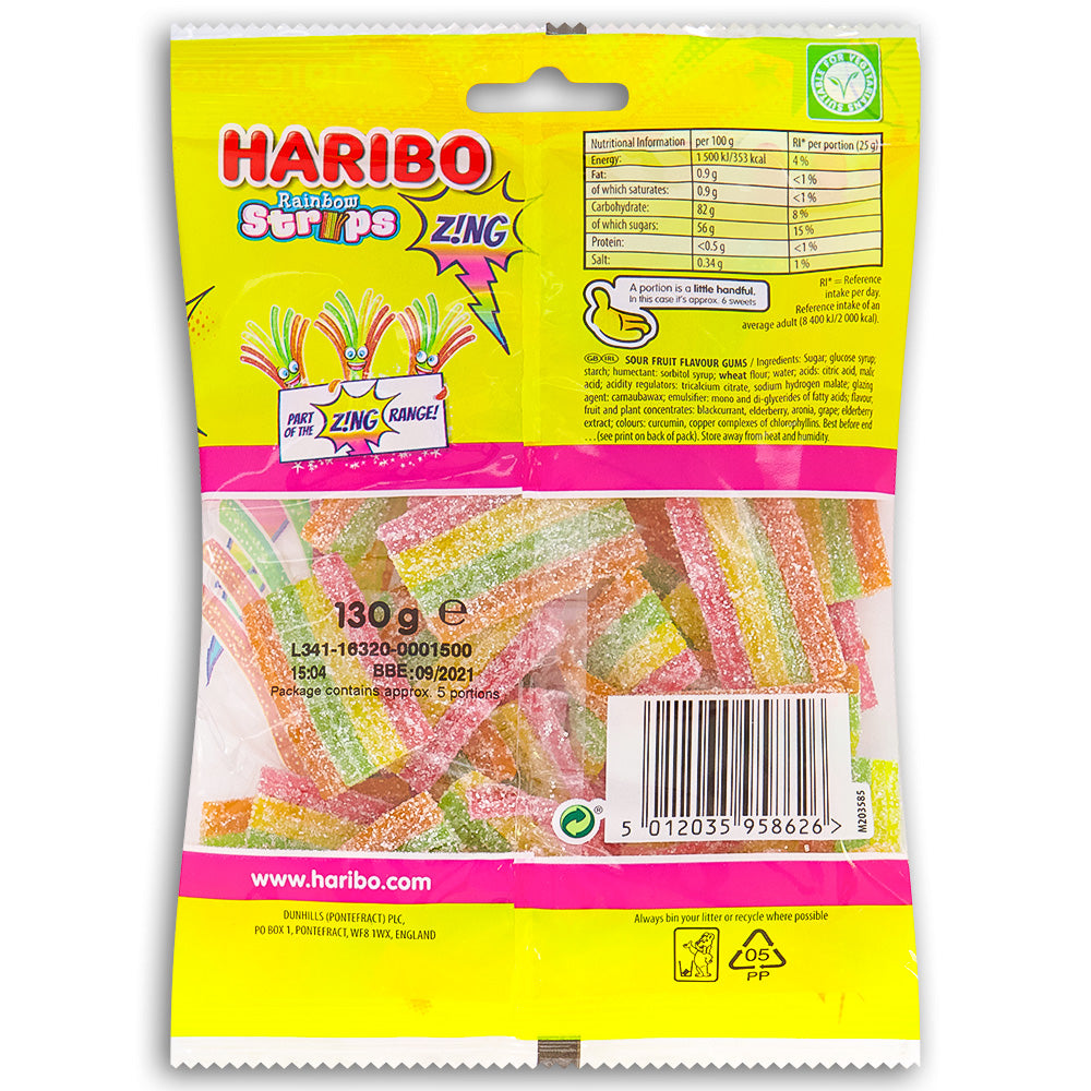 Haribo Rainbow Strips Zing-UK | Candy Funhouse – Candy Funhouse CA