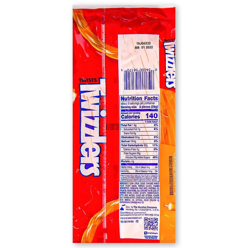 Twizzlers Orange Cream Pop 11oz Back